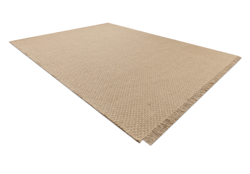 Dywan JUTE 3731 ciemny beż jednolity - jutowy, płaskotkany, 60x100 cm