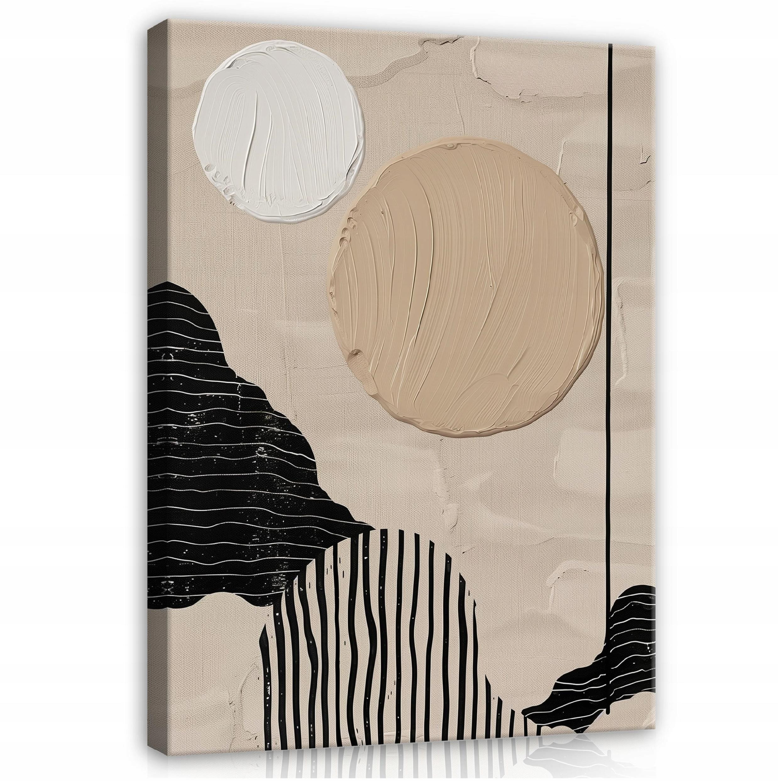Obraz Abstrakcja Boho Beżowy Na Płótnie Ścianę Do Sypialni Salonu 60X40