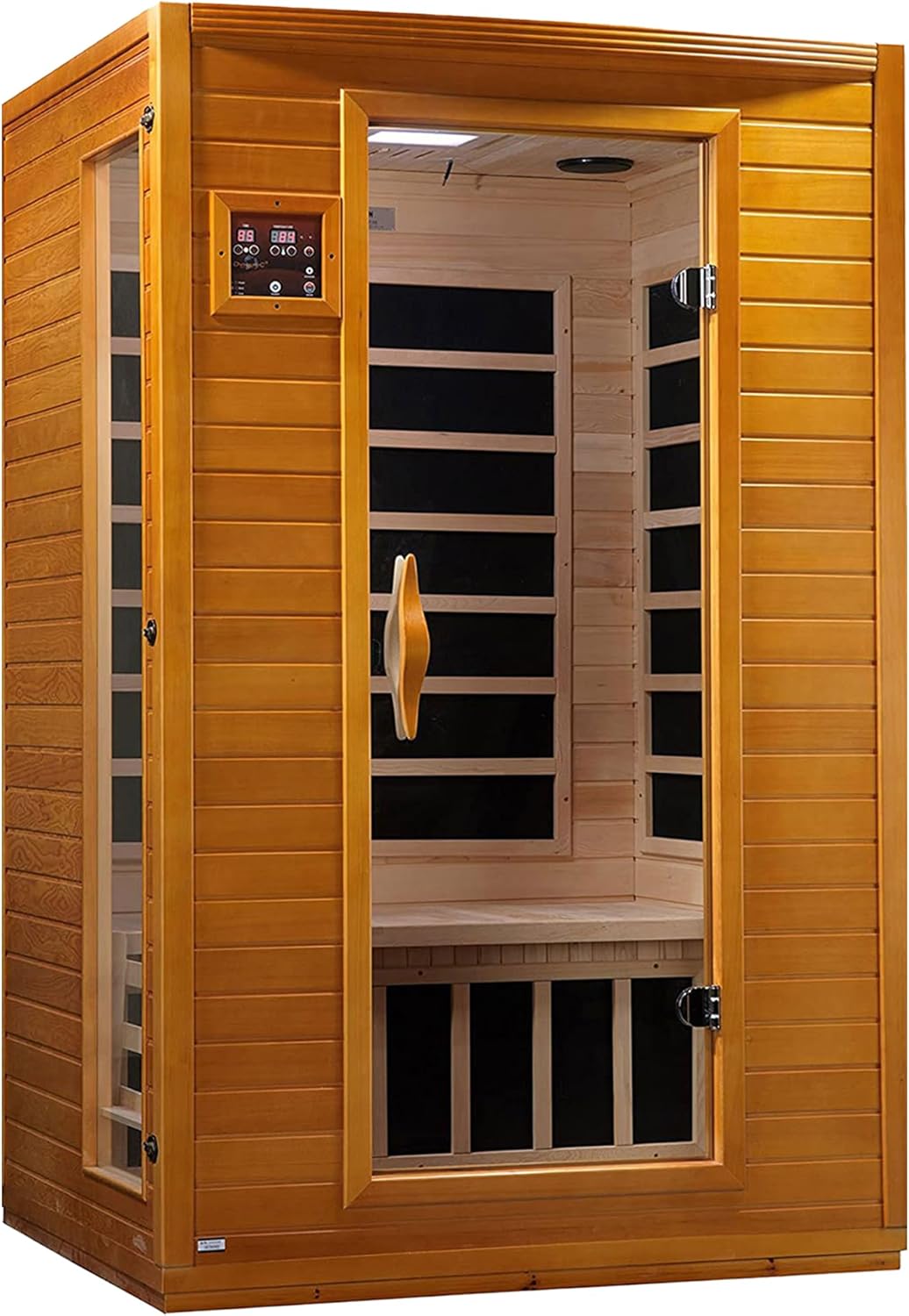 DYNAMIC SAUNAS Andora 2-Person Low EMF FAR Infrared Sauna with Red Light Therapy & Bluetooth Speakers | Personal Indoor Dry Heat Sauna for Home & Gym – Made from Canadian Hemlock
