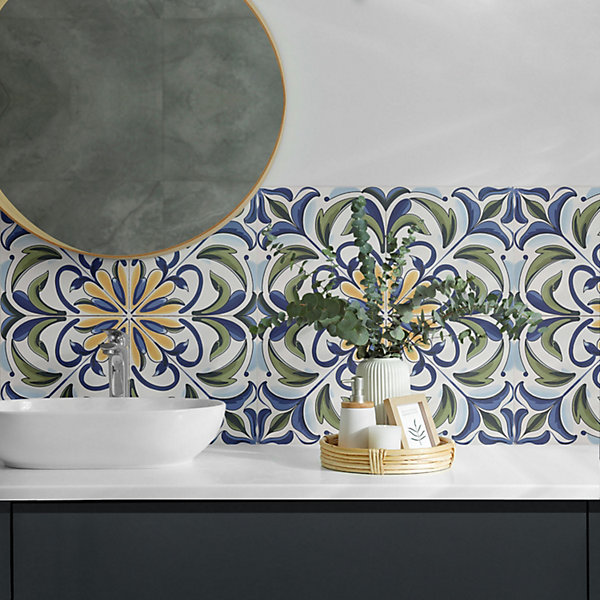 Panneau Décoratif Wallfluent 50x50 cm Motif Végétal Avec Des Fleurs 4 pièces