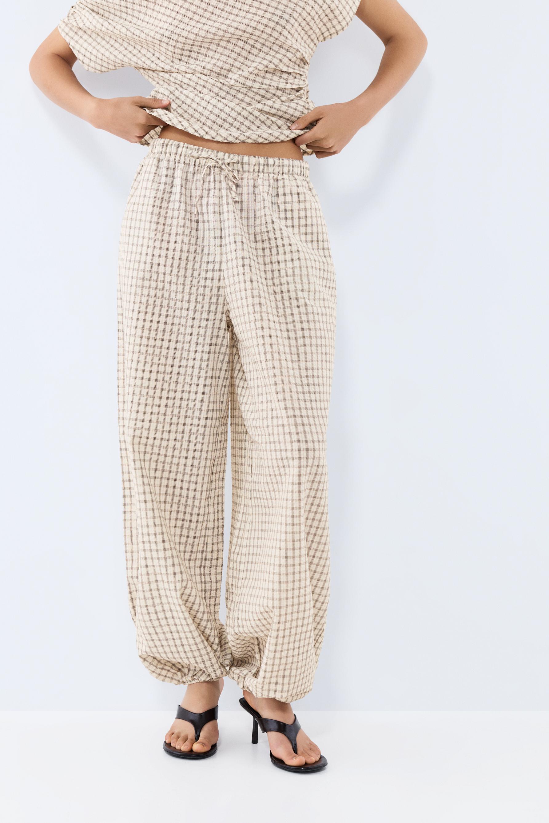 Pantalón bombacho cuadros