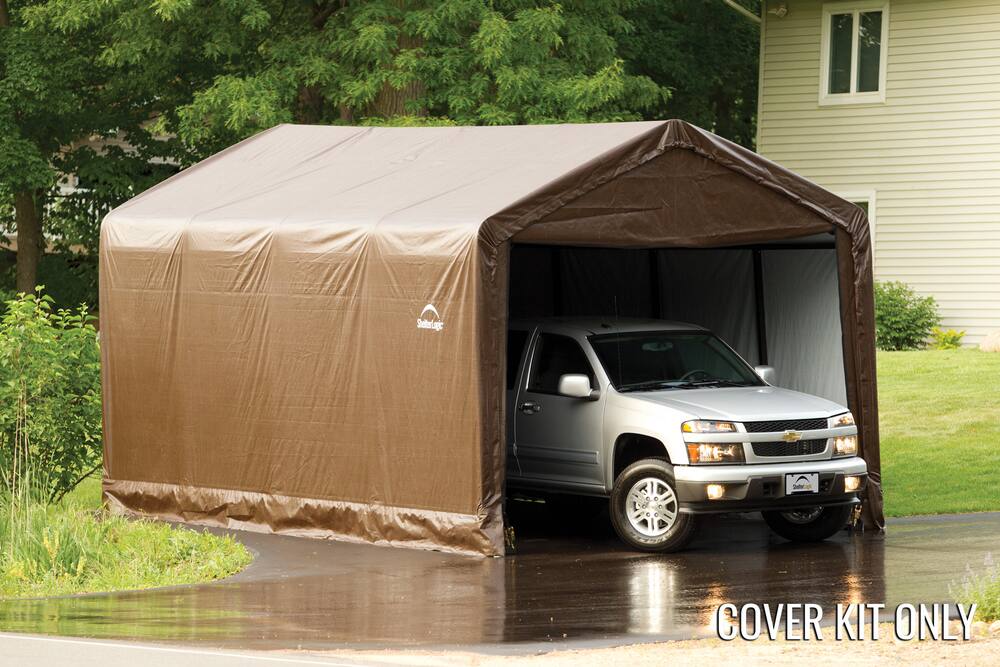 Replacement Cover Only - ShelterLogic ShelterTube Water Resistant Round Shelter Replacement Cover Kit with UV Protection, 12-ft x 20-ft x 11-ft