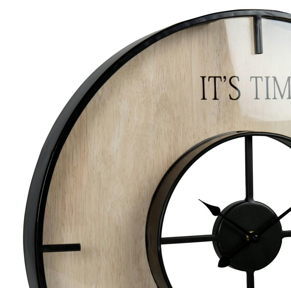 WINE - Horloge murale beige et noire et bouchons de liège D55
