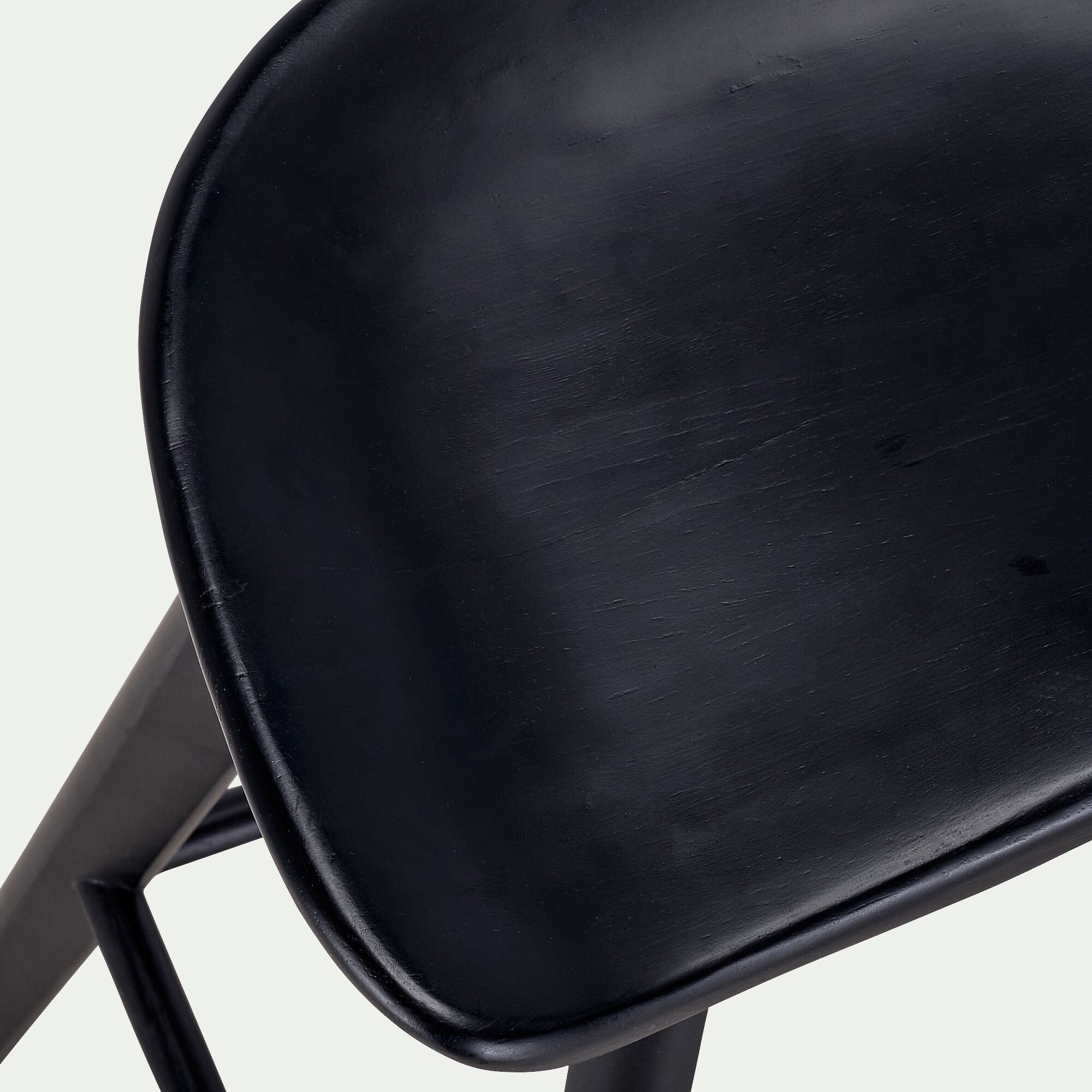 KOA - Tabouret haut en chêne massif H66cm - noir