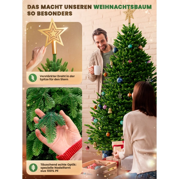 Weihnachtsbaum »Premium Tanne«, mit LED Holzständer, 240 cm