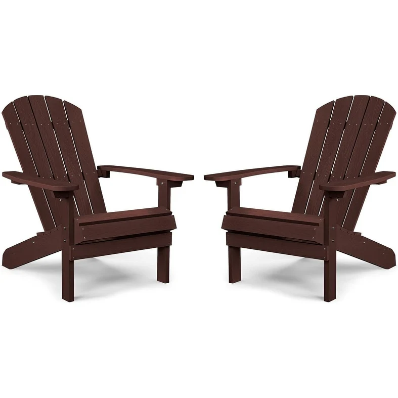 WINSOON All Weather HIPS Outdoor Plastic Adirondack Chairs Set of 2