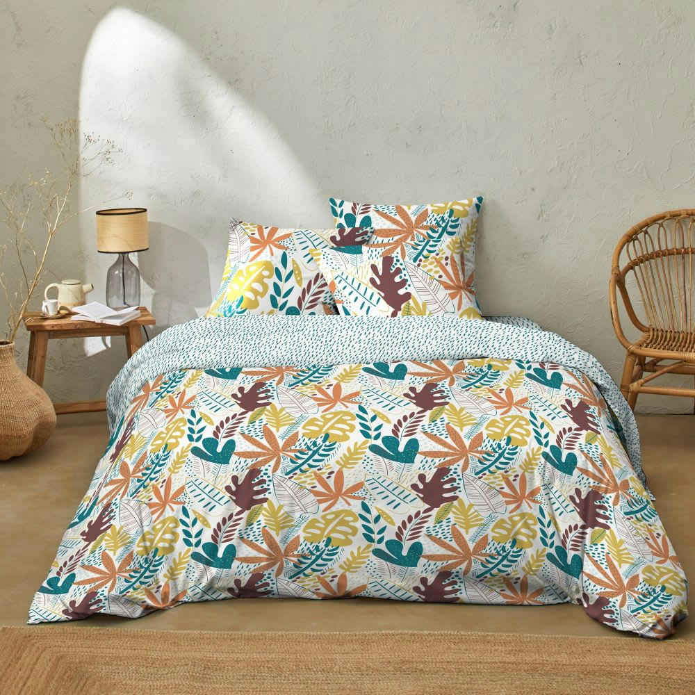 - Parure de lit 2 places coton à motifs 220x240 cm