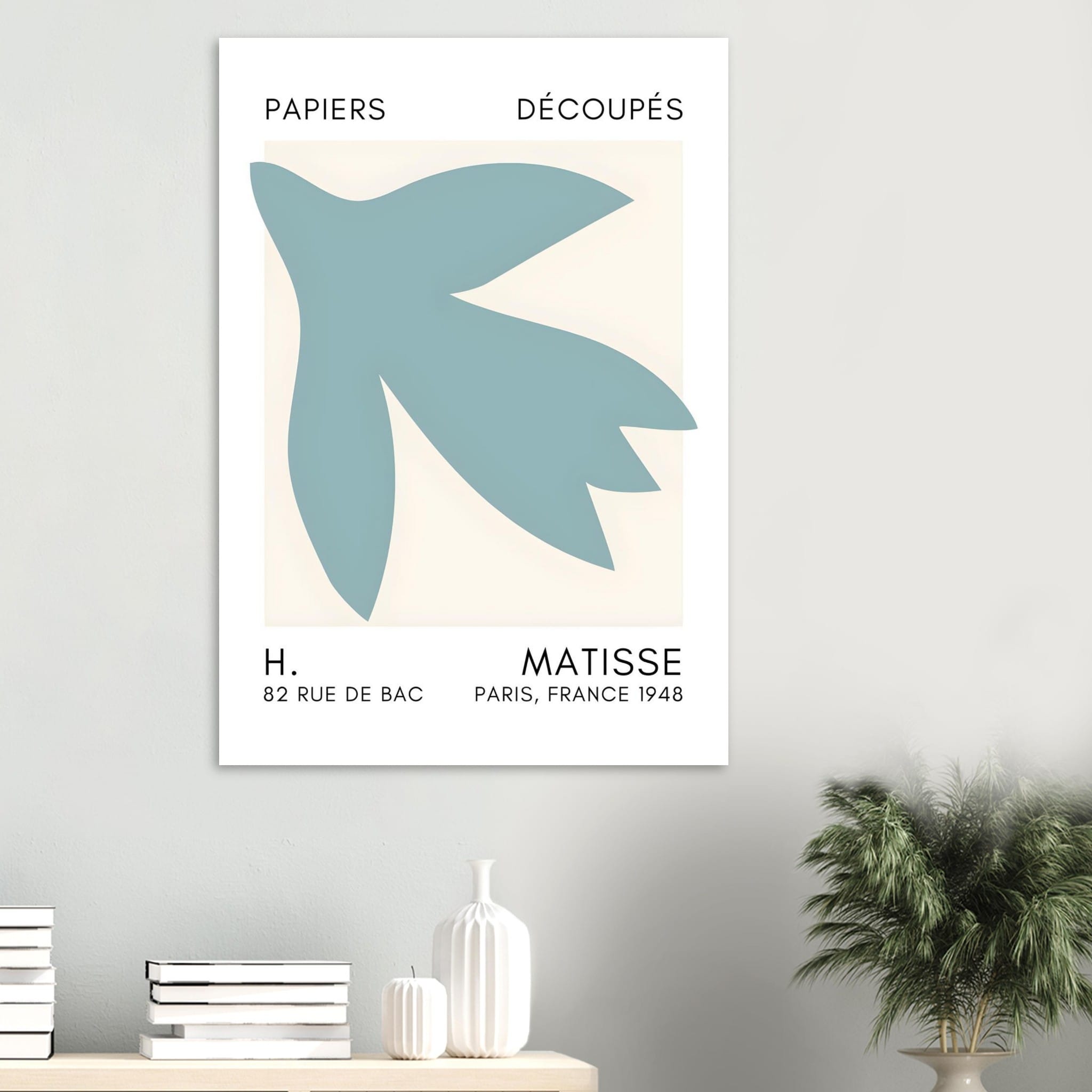 Artfulprints Poster Matisse – Shapes in the air turquoise  - 70x100 cm - Turquoise