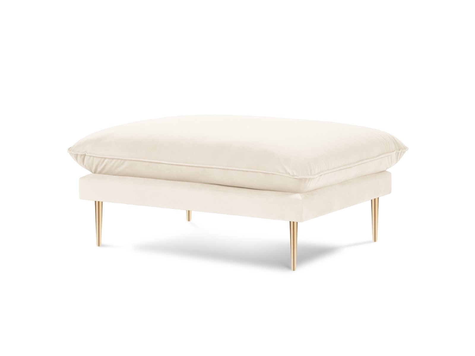 Cosmopolitan Design Poef Vienna flueel, lichtbeige - 73x93x43cm