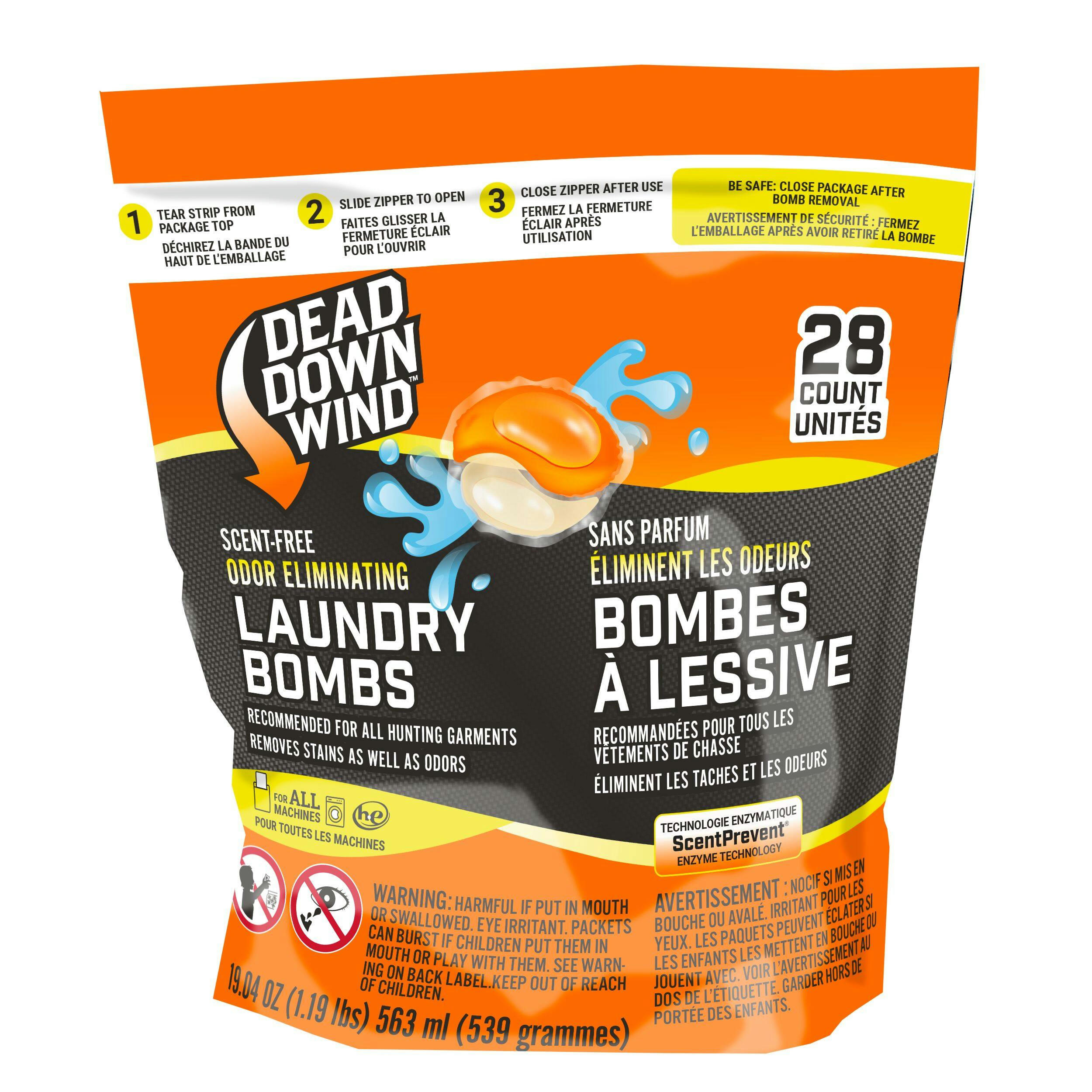 Dead Down Wind Scent Free Laundry Bombs for Hunting Garments, 28-ct, White