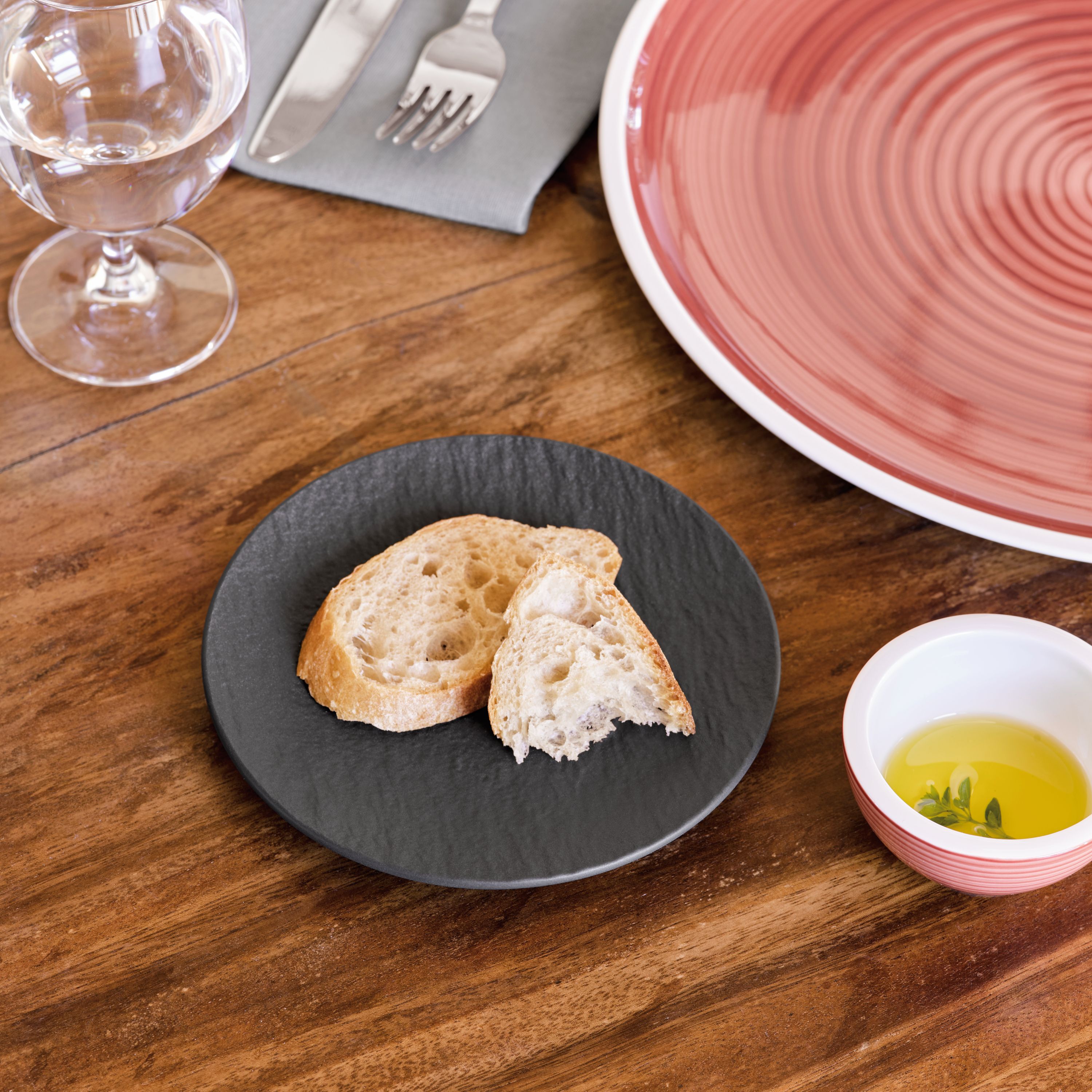 Manufacture Appetizer/ Bread Plate - Black, 6.2'', Premium Porcelain