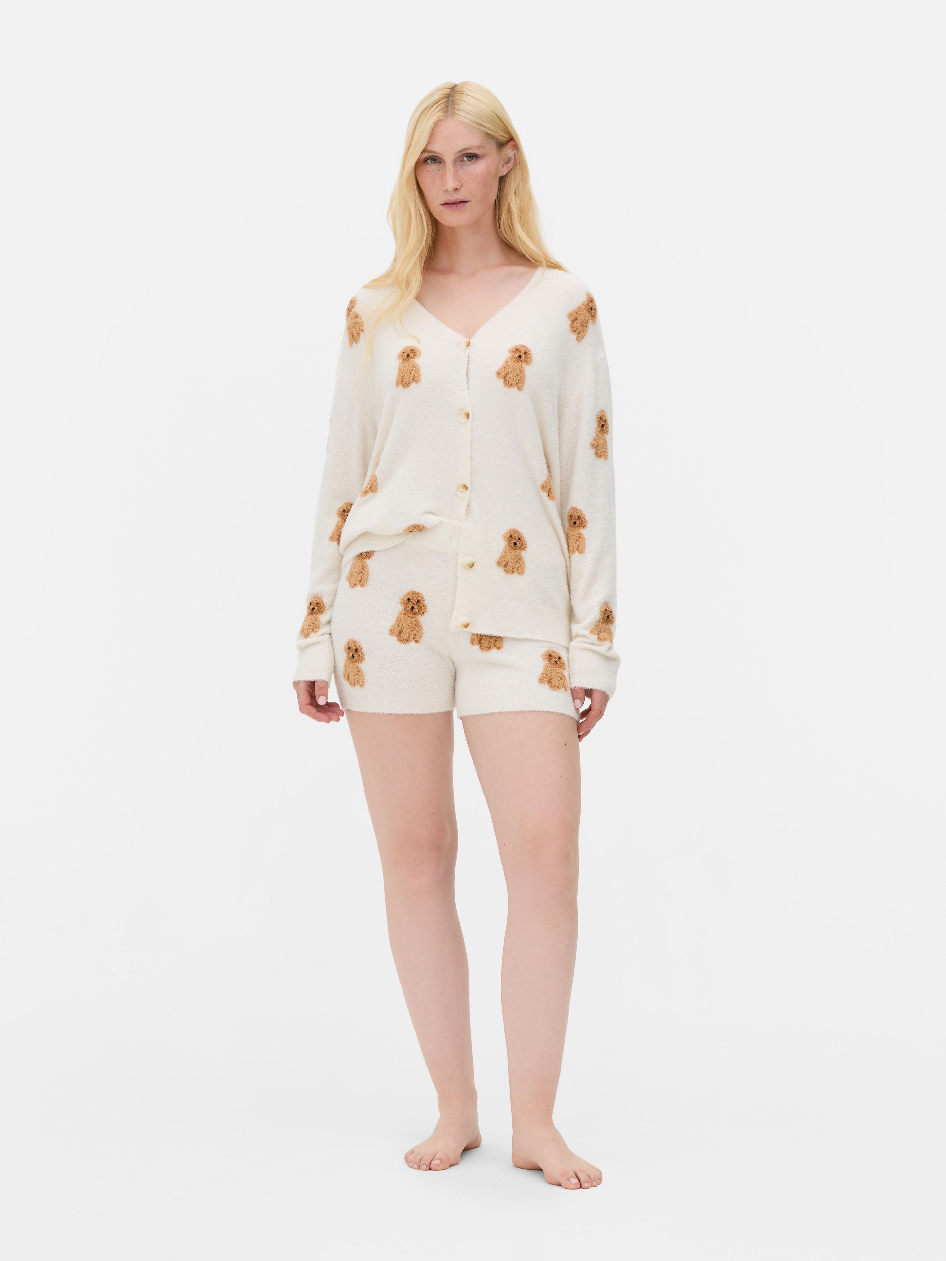 Fluffy Printed Pajama Shorts