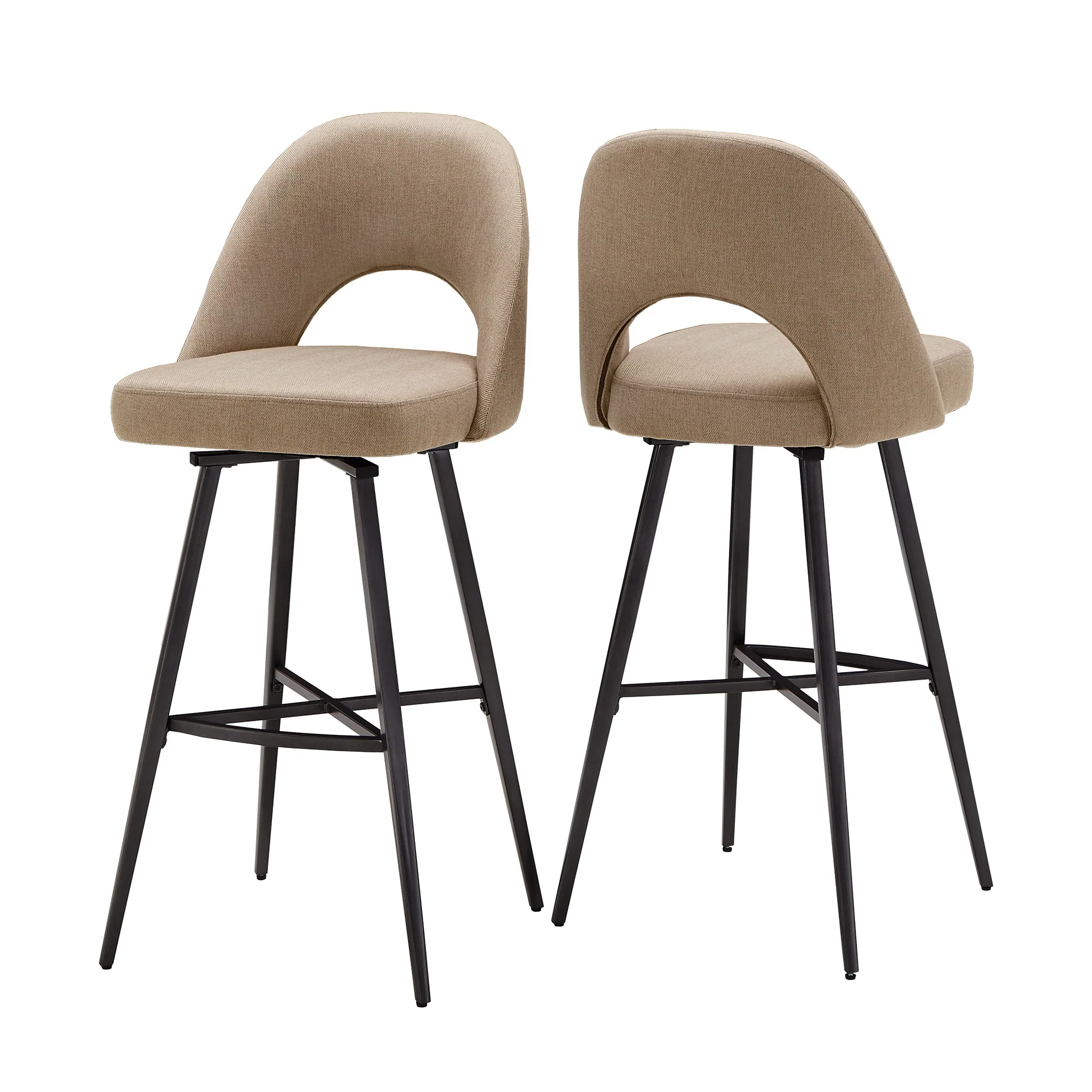Presley Metal Fabric Swivel Bar Stools (Set of 2) by iNSPIRE Q Modern