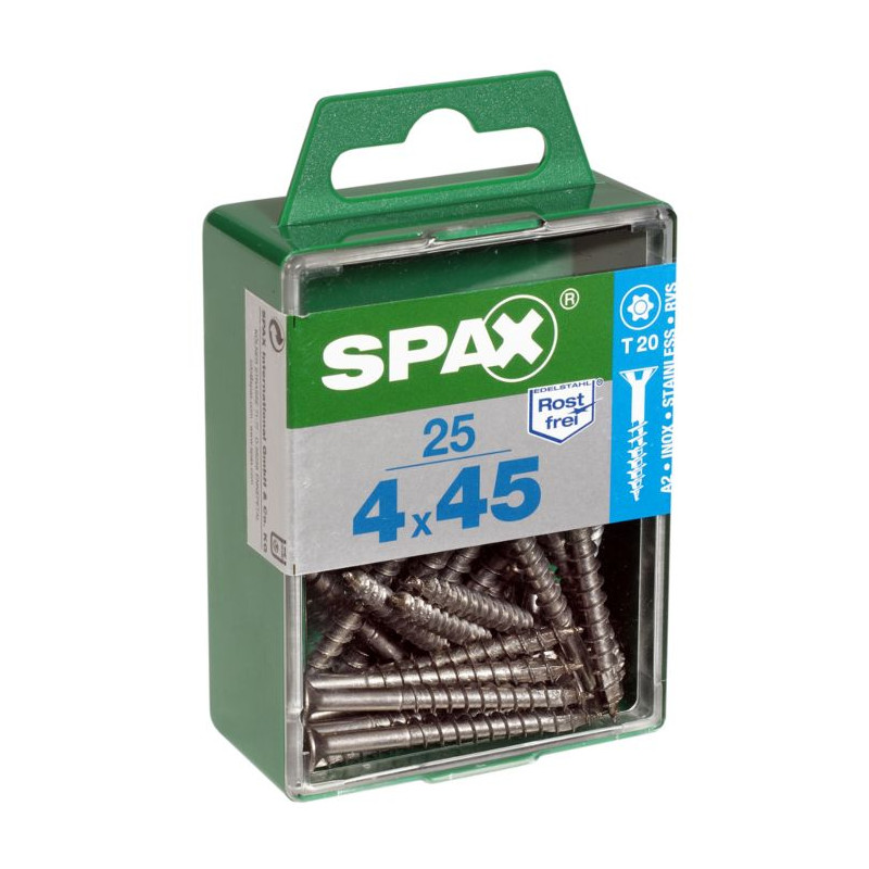 Vis TF Torx en inox Ø 4 x 45 mm 25 pièces SPAX