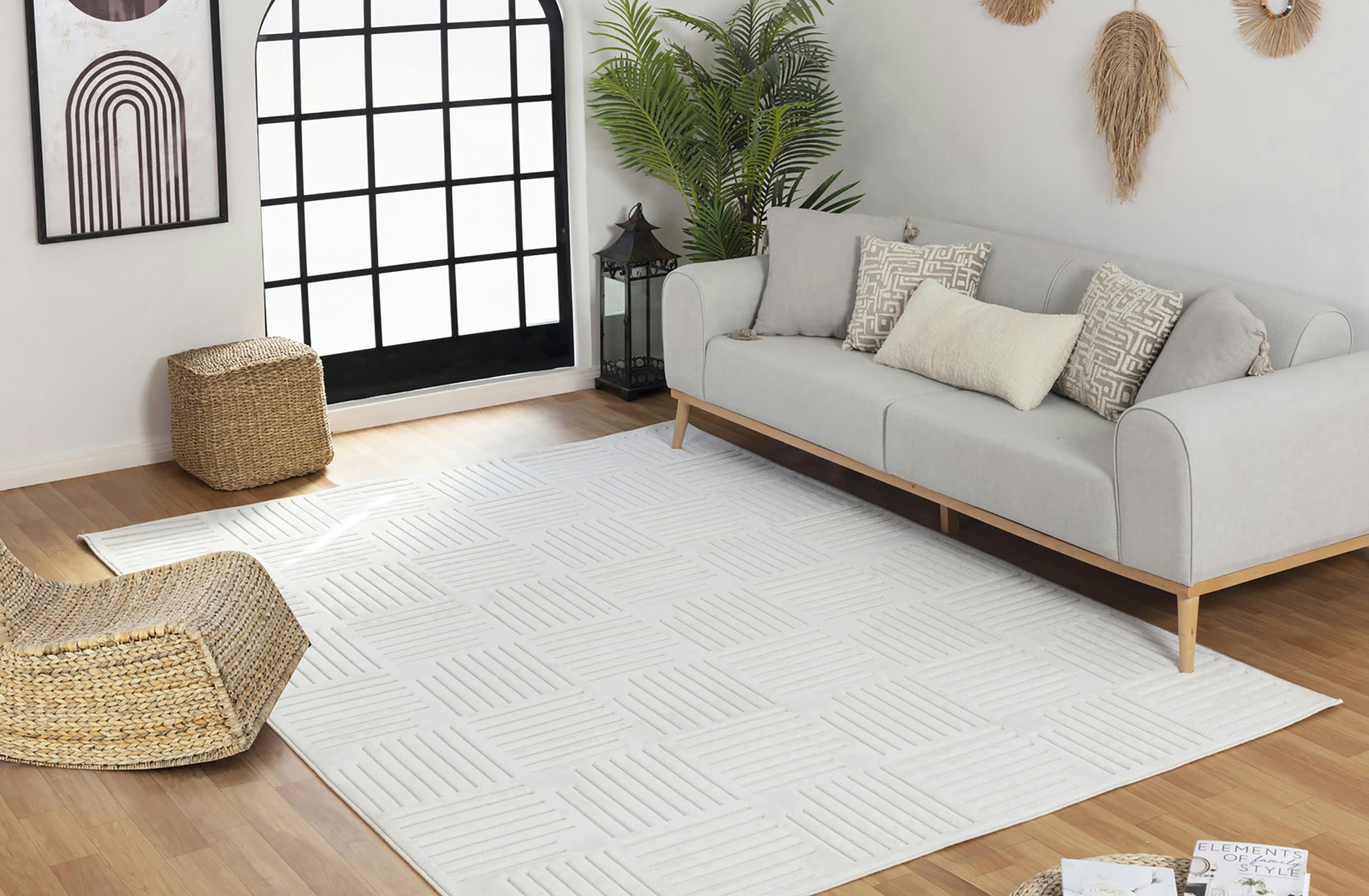 MIDORI - Tapis d'Intérieur/d'Extérieur Hygge Blanc 200x275