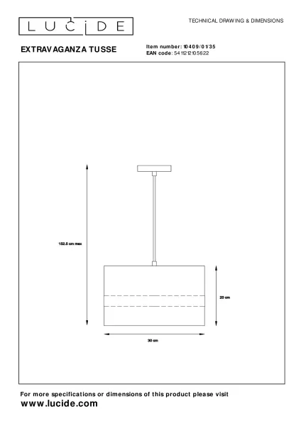 Lampa wisząca niebiesko-turkusowa EXTRAVAGANZA 1xE27x40W Lucide