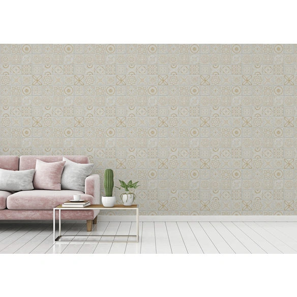 Vliestapete, BxL: 53 x 1005 cm, grau/goldfarben
