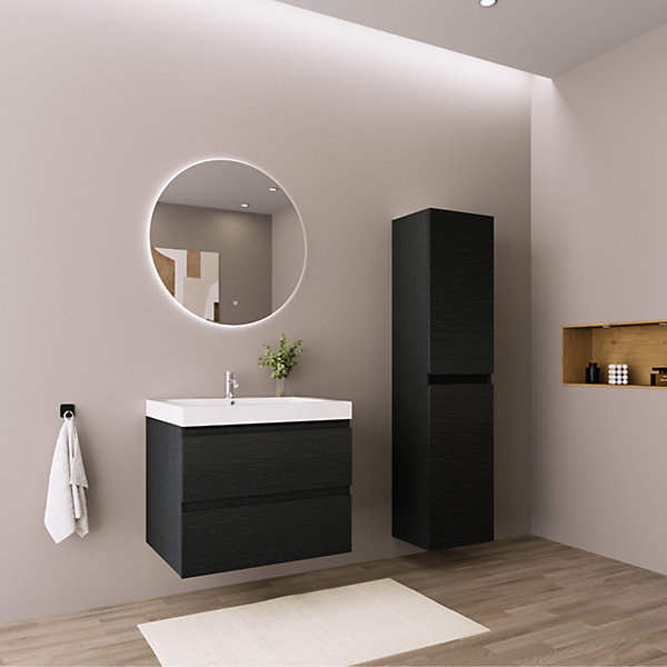 Colonne salle de bain LOMAZOO Marbella chêne noir - 140cm