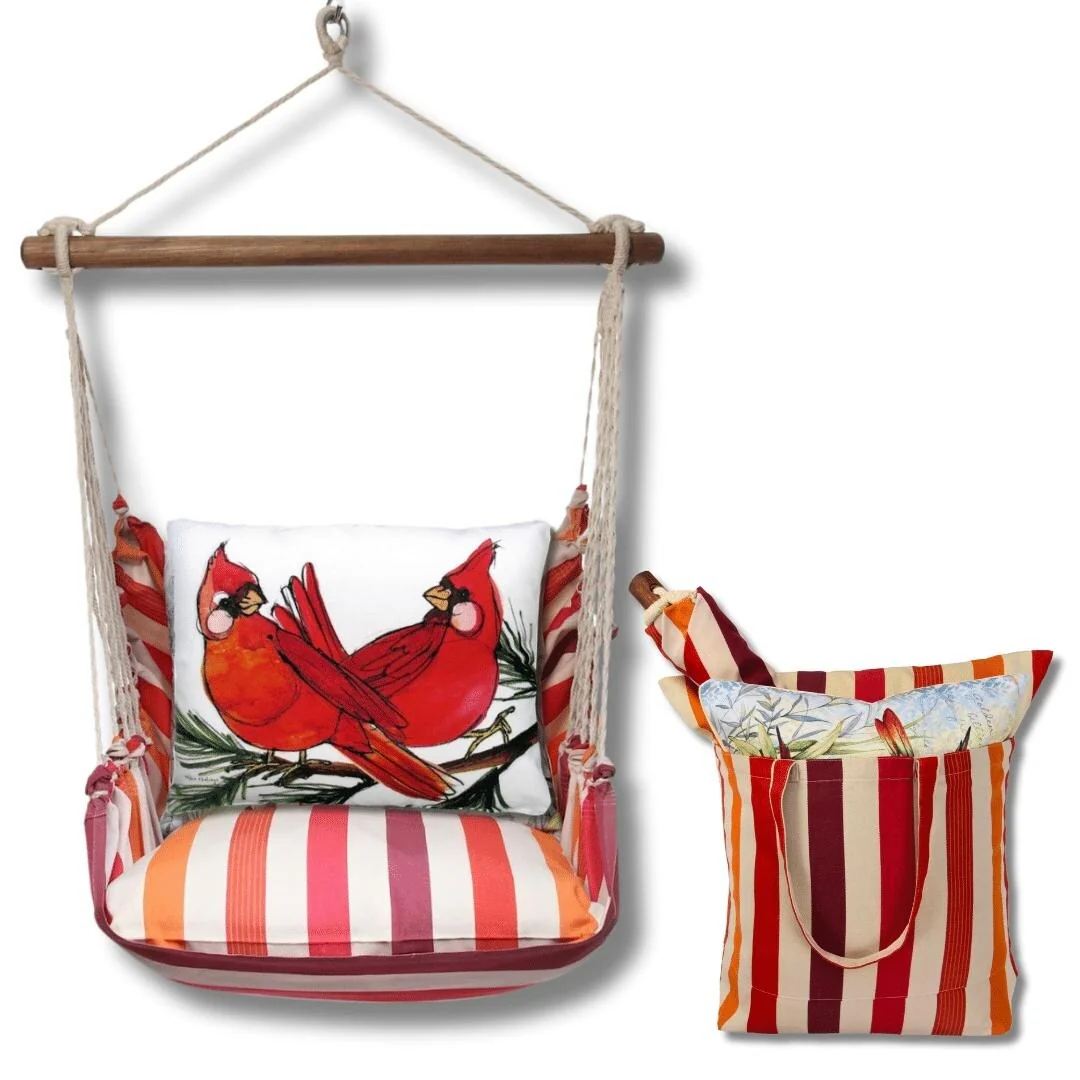 Magnolia Casual Swing Set 4 piece - Cristina Stripe w/ Cardinal Pair