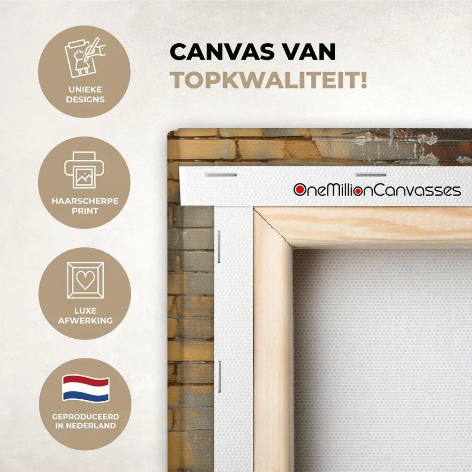 MuchoWow Canvas Schilderij 60x40cm Graffiti Banksy Meisje