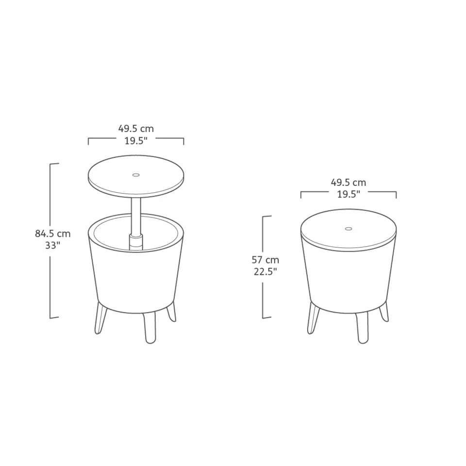Keter Coolbar Partytafel - 49.5x49.5x57cm - Groen