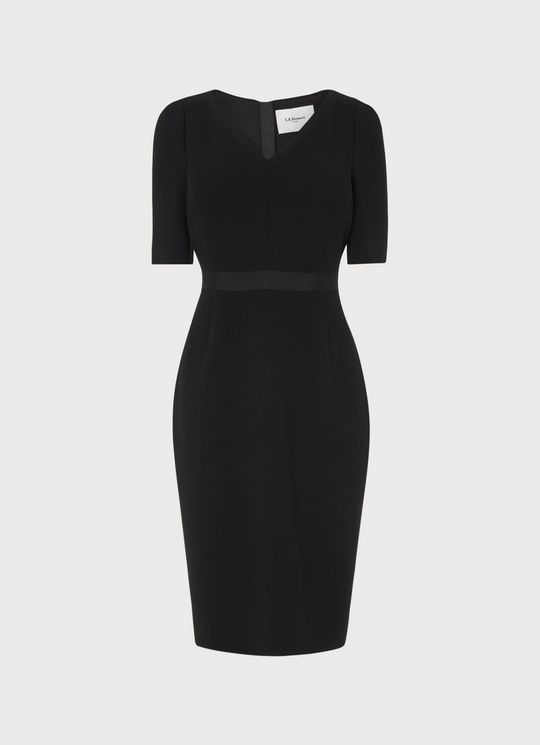 Isla Black Crepe Shift Dress