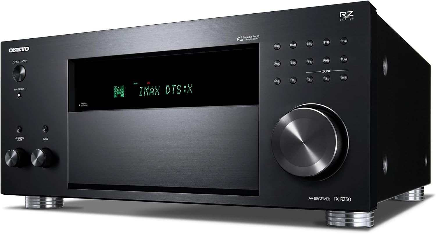Onkyo TX-RZ50 9.2-Channel AV Receiver - 120 Watts Per Channel  Dirac Live Out of Box  Works with Sonos Certified  THX Certified and More