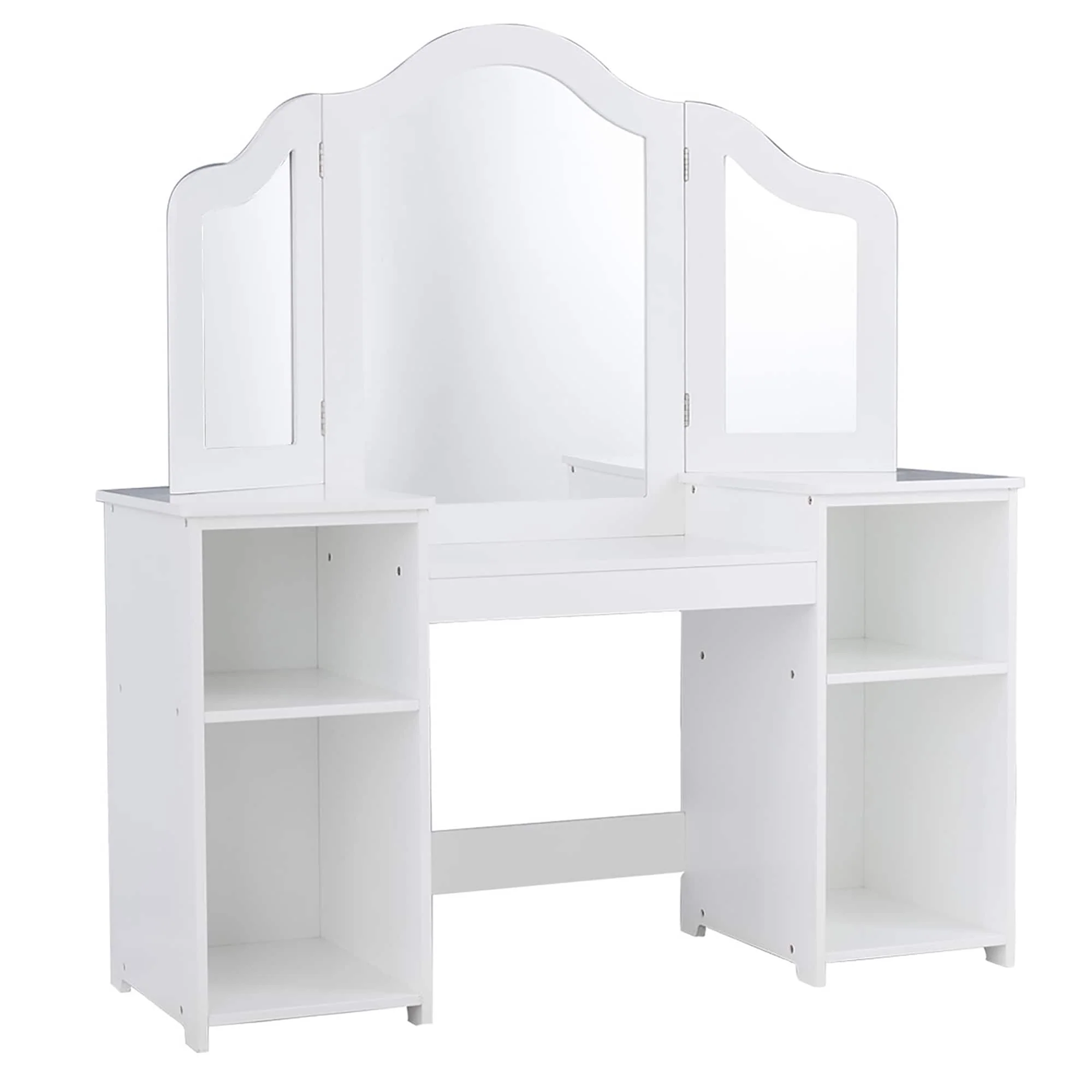Kids Vanity Table Makeup Dressing Table with Four Storage Shelves