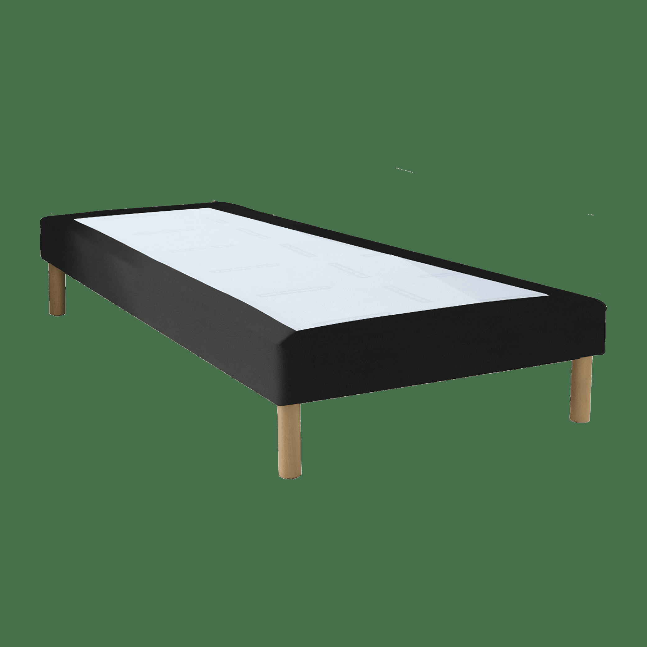 LUXE SIMILICUIR - Sommier similicuir noir 90x190 cm