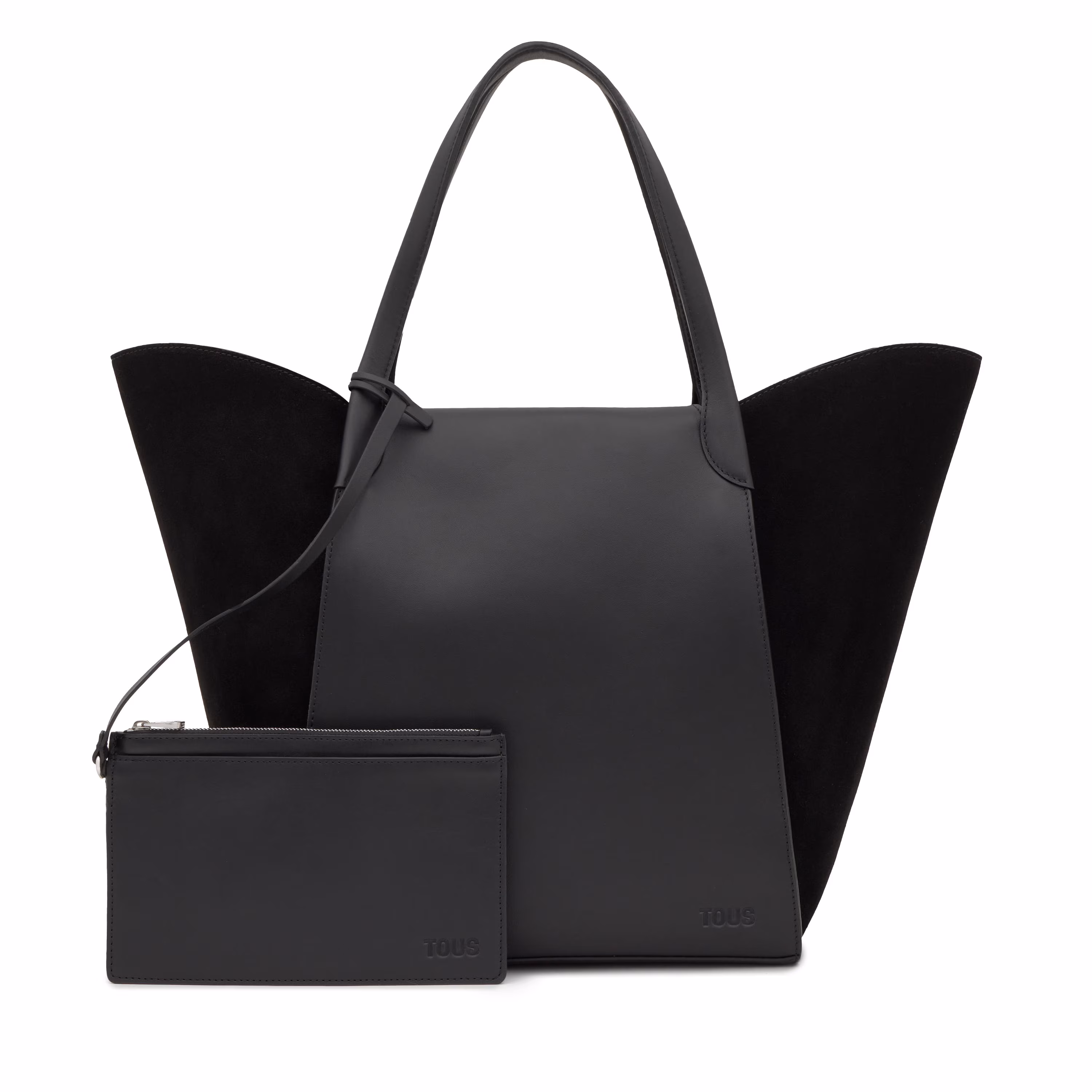 Capazo grande negro de piel TOUS Tulip
