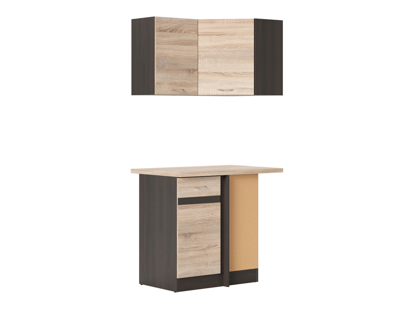 Zestaw narożny Junona Line zabudowuje naroże 100x60 cm dąb sonoma/wenge