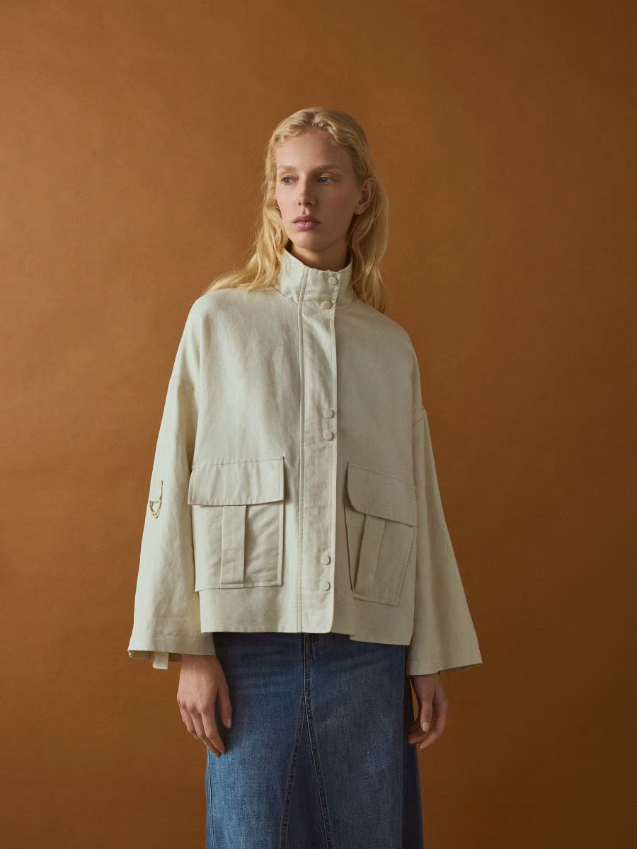 Linen Rich Cropped Jacket