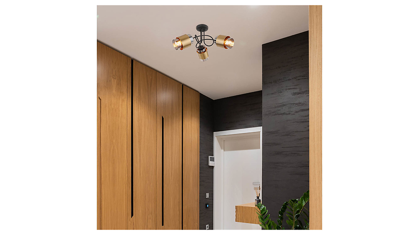 Lampa sufitowa Milley 3-punktowa metalowa złota