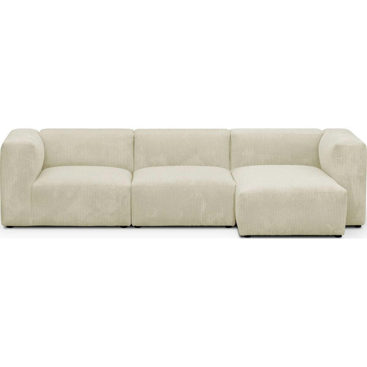 MODULO - Canapé modulable angle droit 4 places en velours côtelé beige