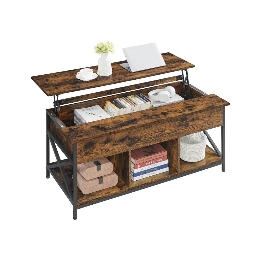 Table basse avec plateau relevable gris anthracite noir
