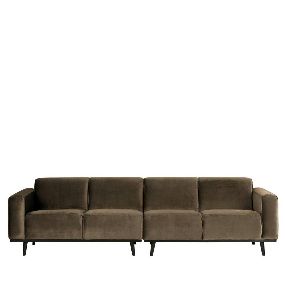 STATEMENT - Canapé 4 places en velours taupe