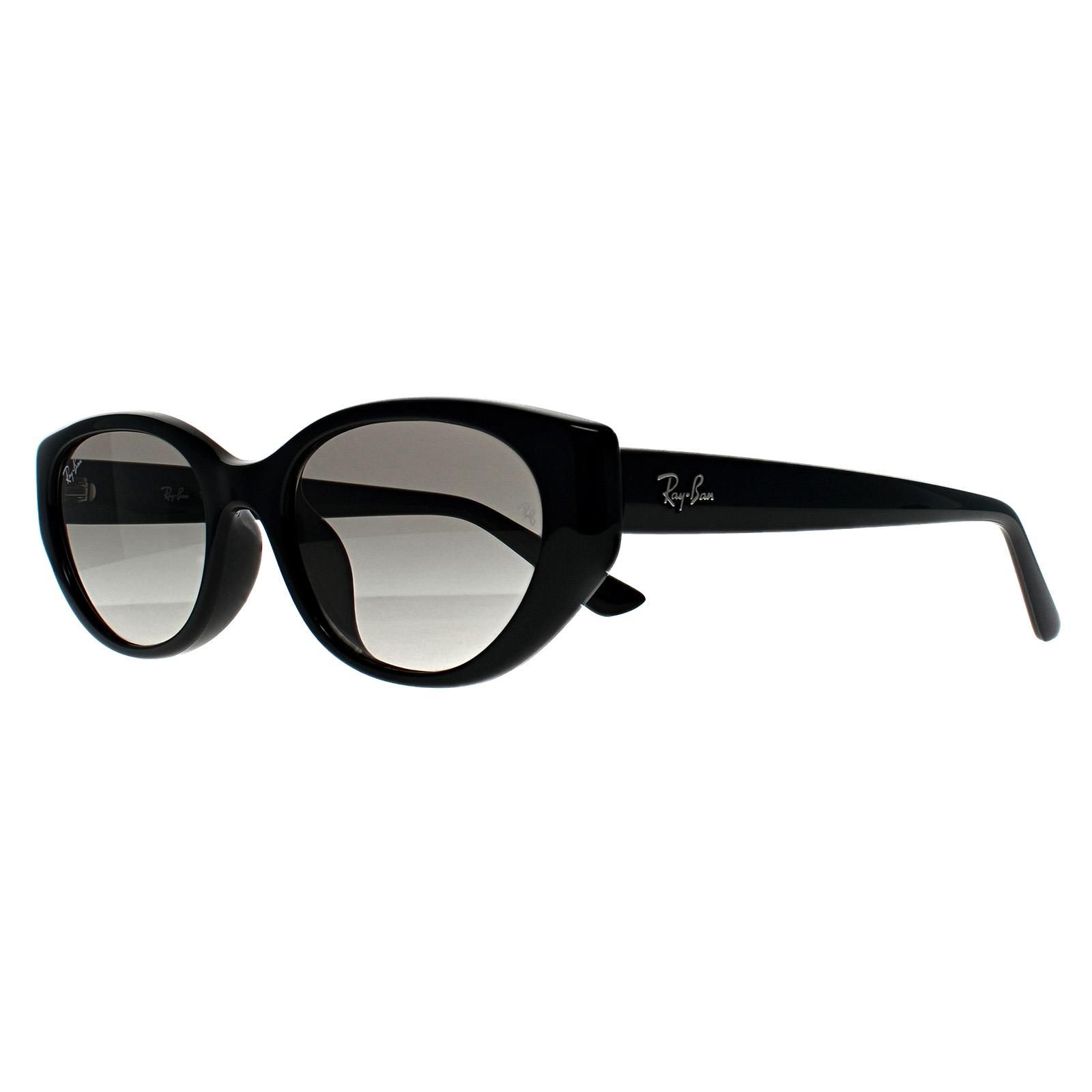 Ray-Ban Oval Polished Black Grey Gradient RB4457D Bio Based