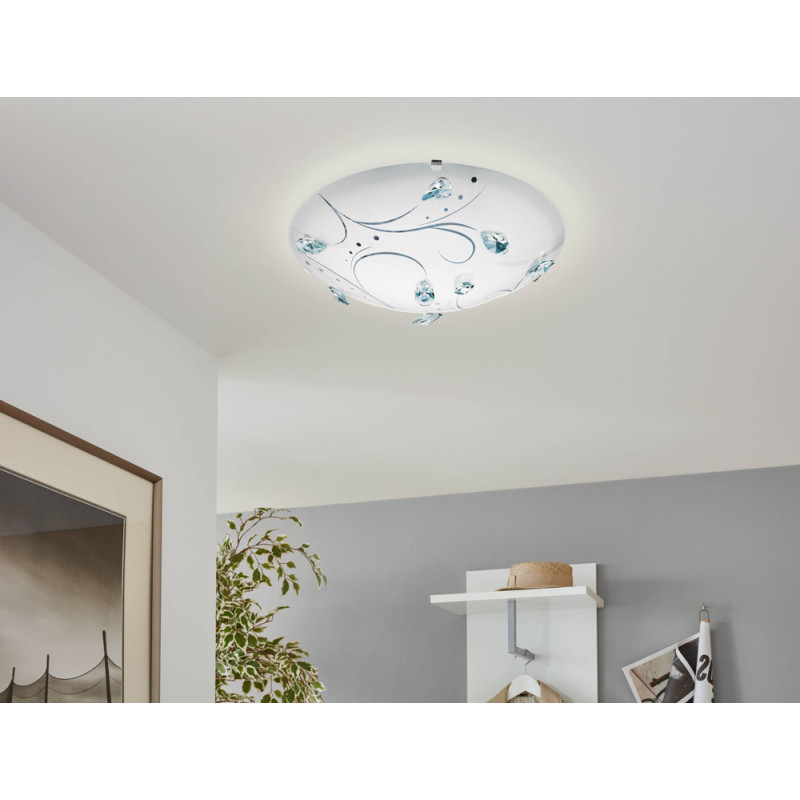 Plafonnier LED Sorrenta 1 blanc Ø 31,5 cm 3 x 3,8 W EGLO