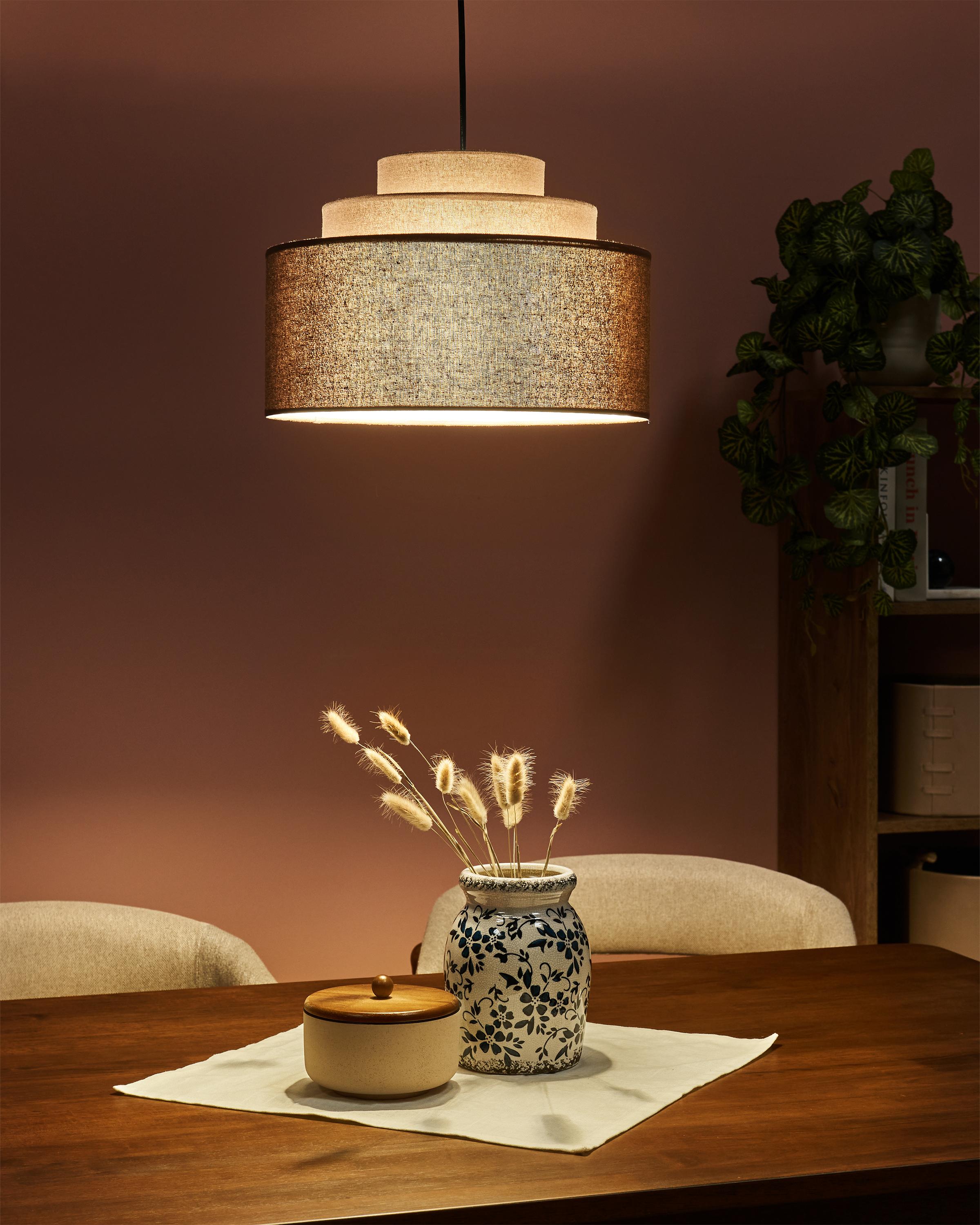 Pendant Lamp MASPARRO Linen Brown