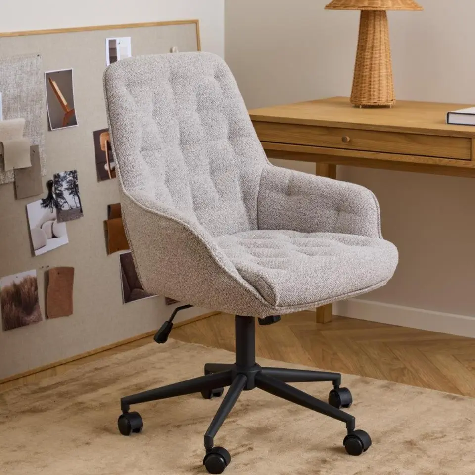 Bureaustoel Beige Stof - Zithoogte 57cm - Alleri