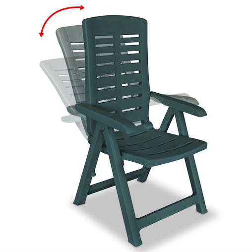 NNEVL Reclining Garden Chairs 6 pcs Plastic Green