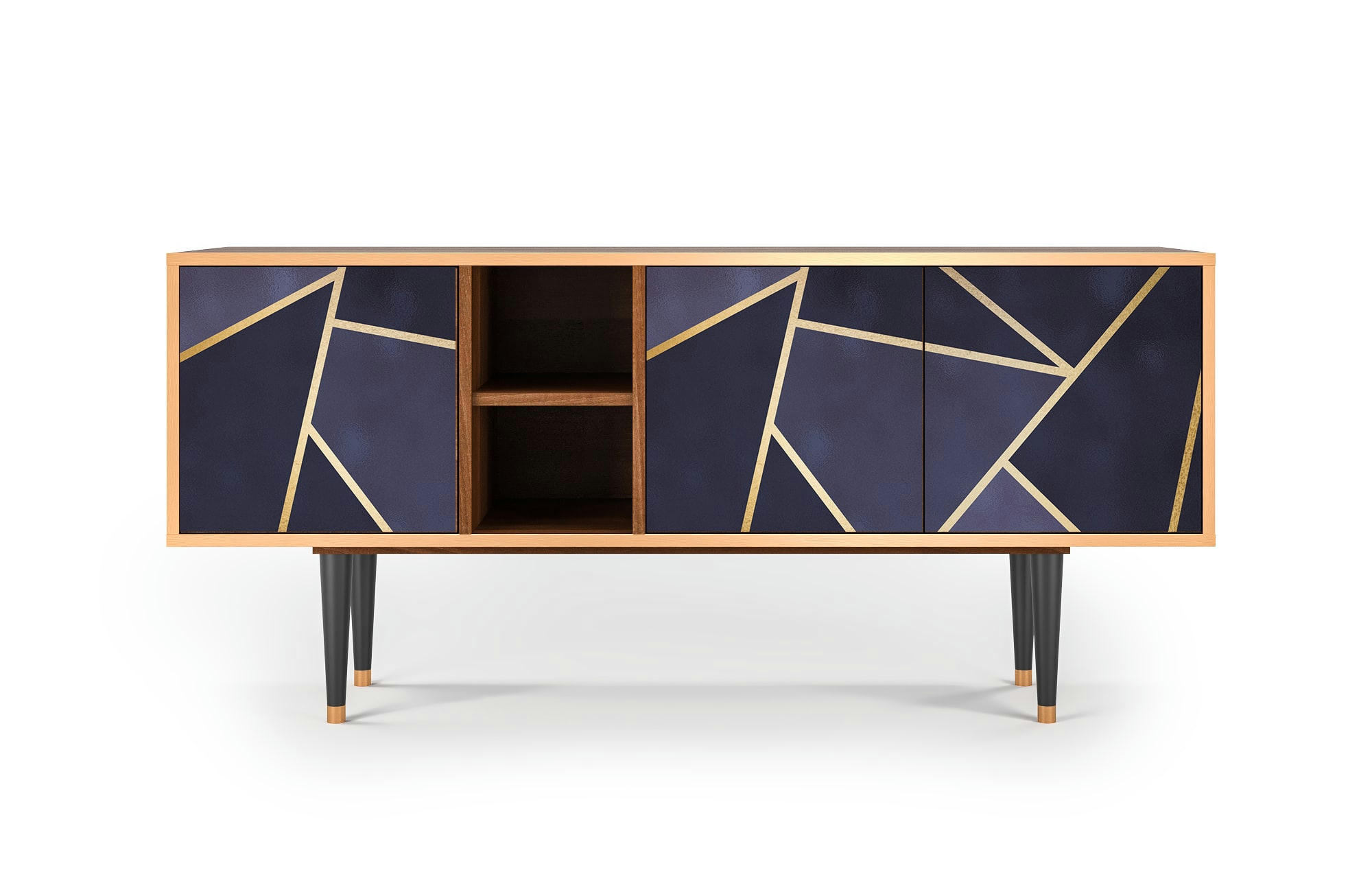 THE AMETHYST - Meuble TV  bleu 3 tiroirs L 150 cm