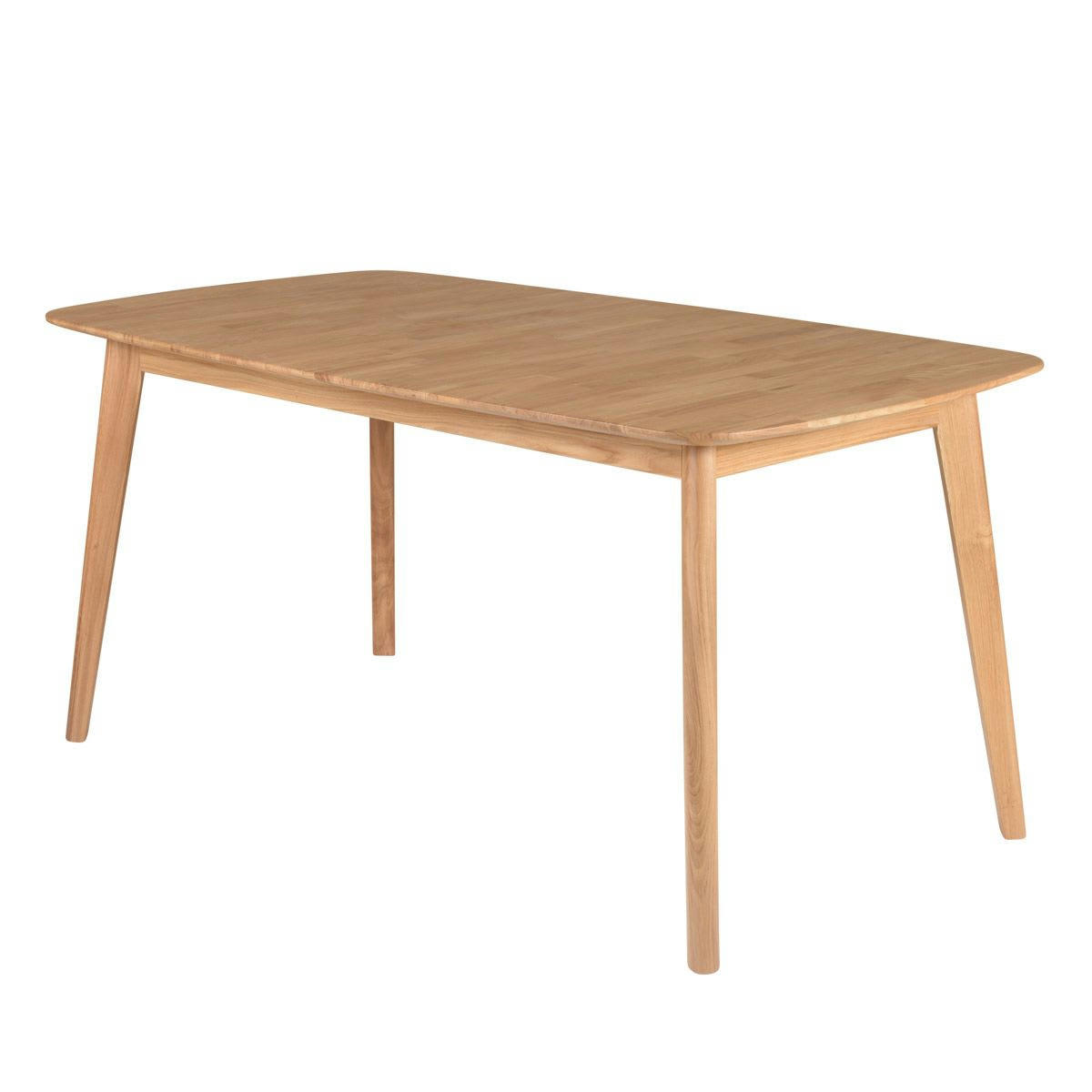 PERCY - Table repas 160 cm en chêne avec allonge Percy