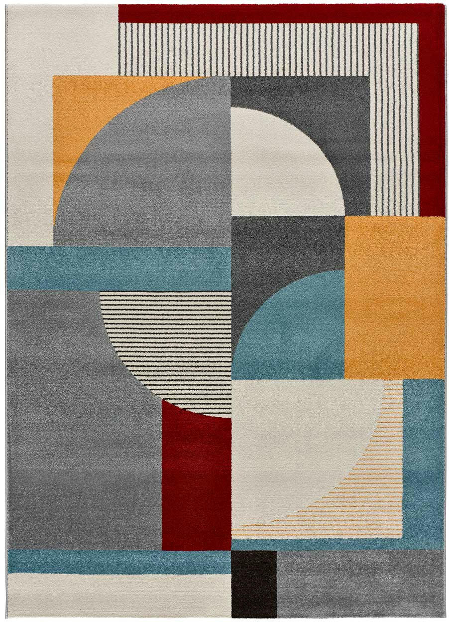 ADRA - Tapis géométrique multicolore, 080X150 cm