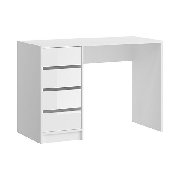 Coiffeuse ESTRELLA blanche sans miroir110 cm, 4 tiroirs, style classique