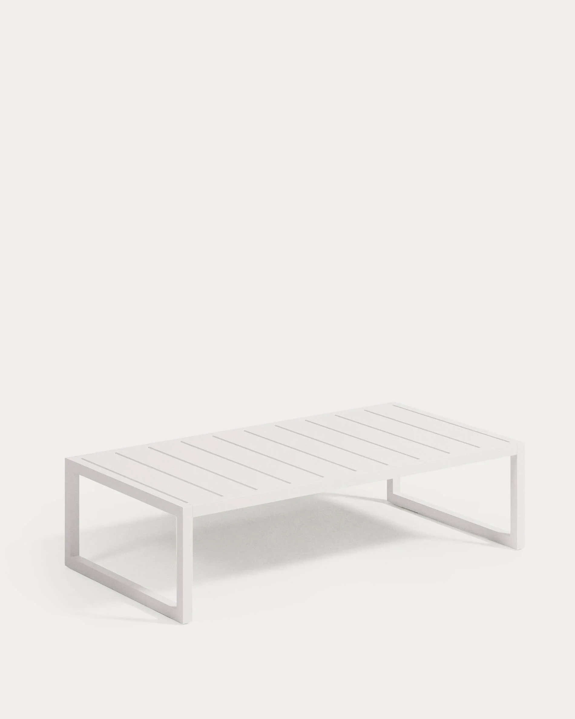 Comova 100% outdoor coffee table made from white aluminium, 60 x 114 cm