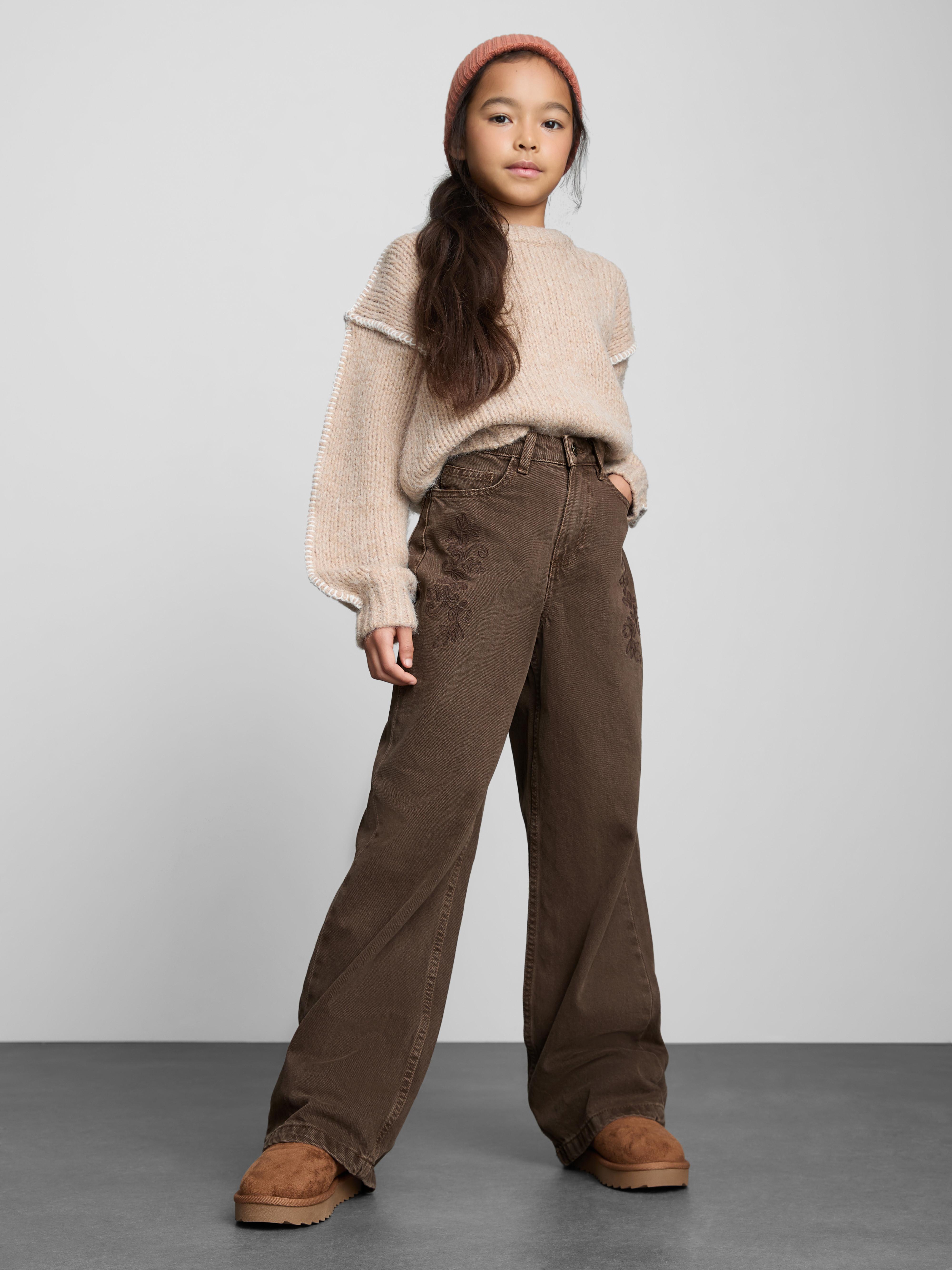 7-15yrs | Embroidered Wide Leg Pants