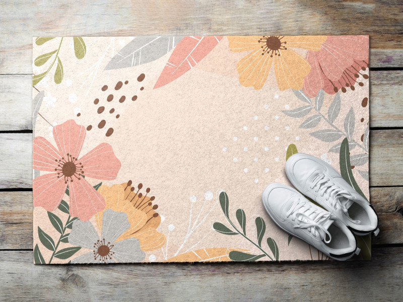 Wycieraczka wewnętrzna 60x40 Wzór kwiatowy floral design mata Tulup