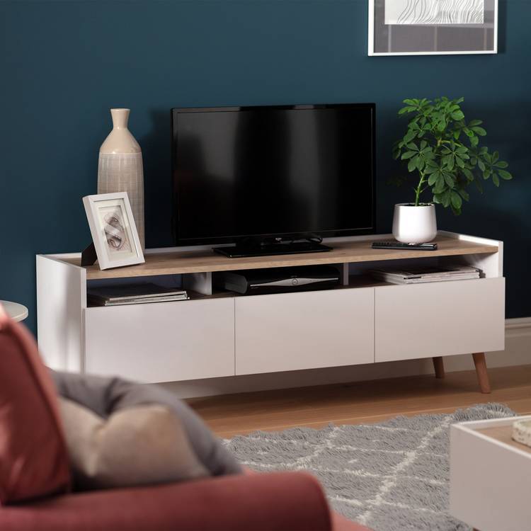 Habitat Skandi 3 Drawer TV Unit - White