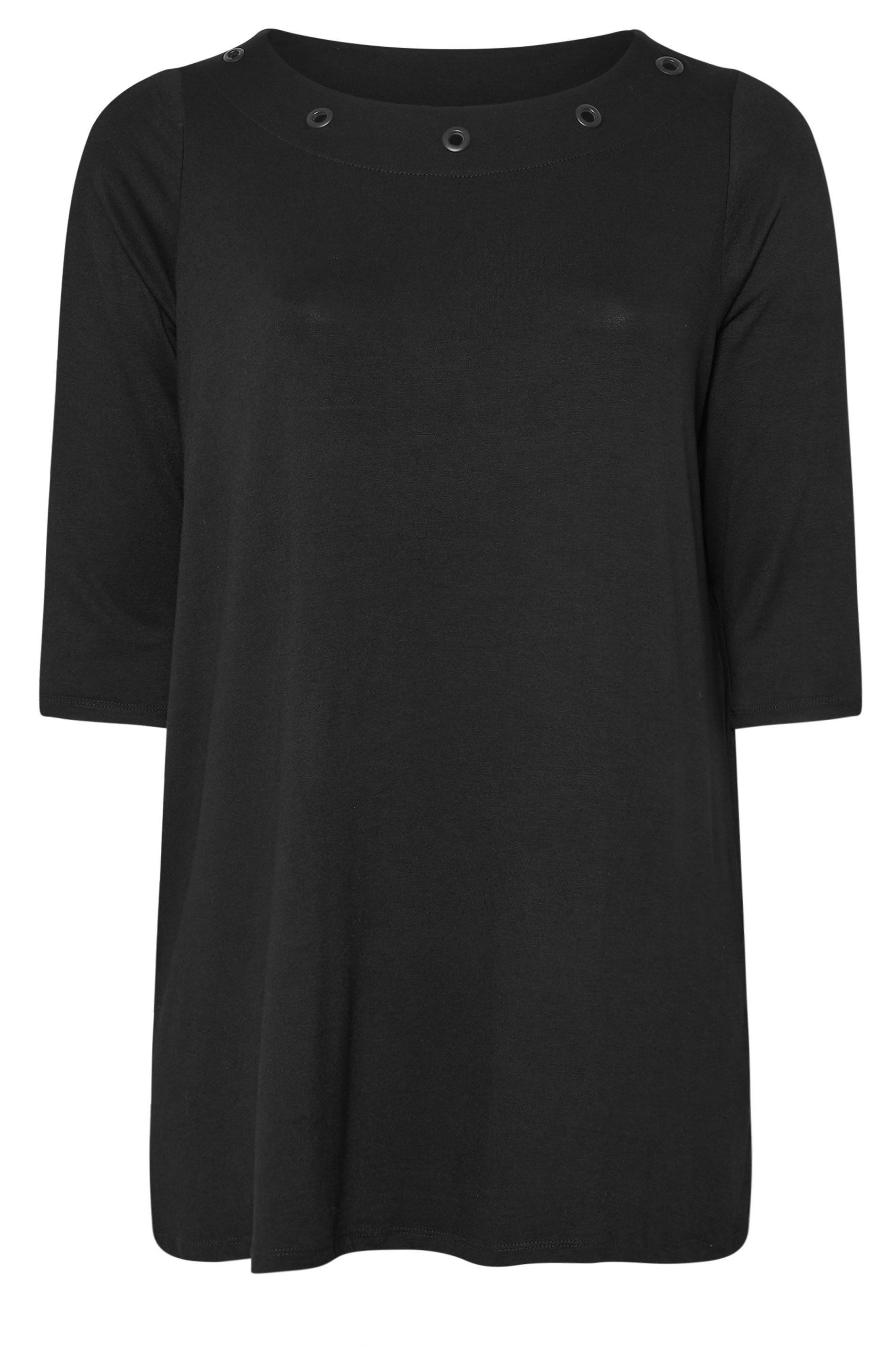 Yours Eyelet Detail 3/4 Sleeve Top